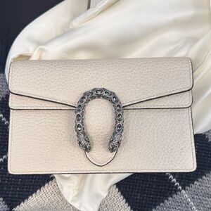 Gucci Cream Clutch with Silver Detailing